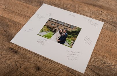 wedding photograph within a picture frame mount